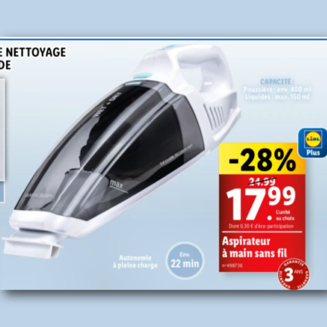 Aspirateur  main sans fil Lidl Silvercrest 