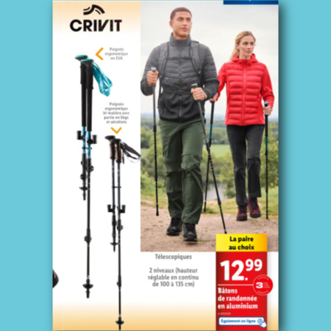 Nouveaut Crivit Batons de randonne Lidl 