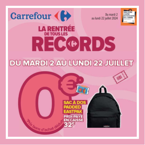 Carrefour sac Eastpak gratuit 32 euros en bons achat