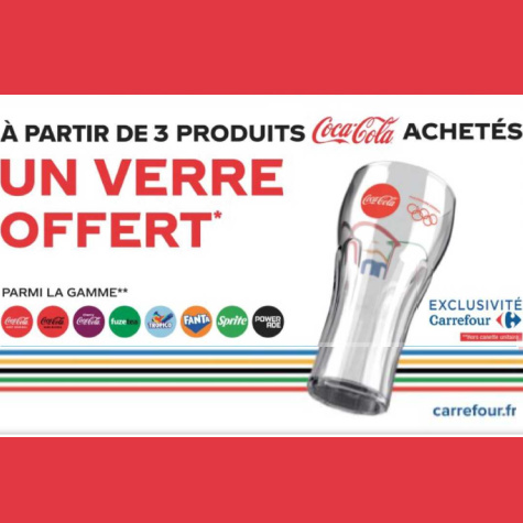 Carrefour verre Coca Cola offert