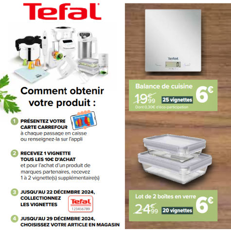 Comment faire les vignettes Tefal Carrefour ?