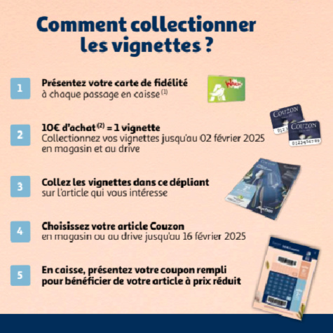 Comment faire la collection vignettes Couzon auchan ?