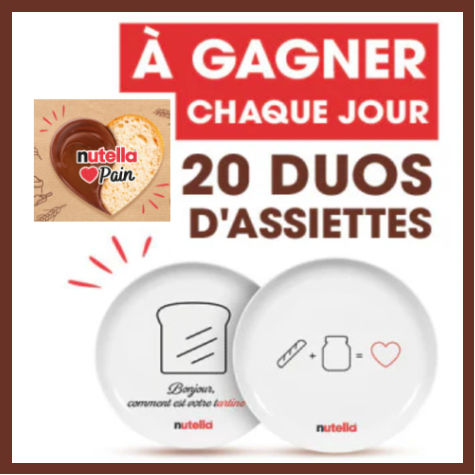 Nutella.com jeu Nutella assiettes  gagner