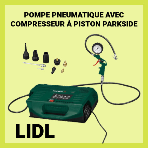 Pompe pneumatique avec compresseur à piston Lidl Parkside 39,99€