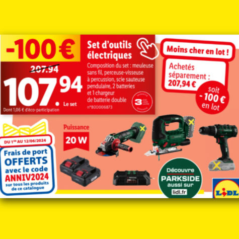 Set d'outils lectriques Lidl Parkside